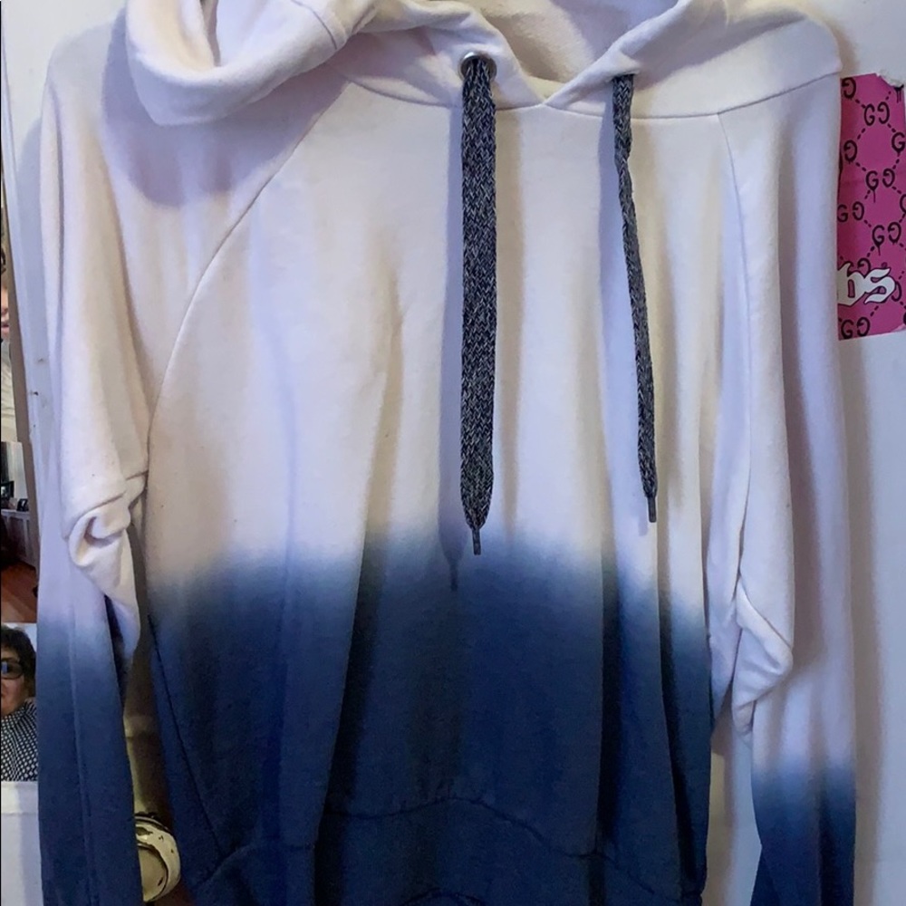 Ombré White and Blue Sweater